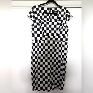 Grace Karin Checkerboard Dress. XL. Black and White